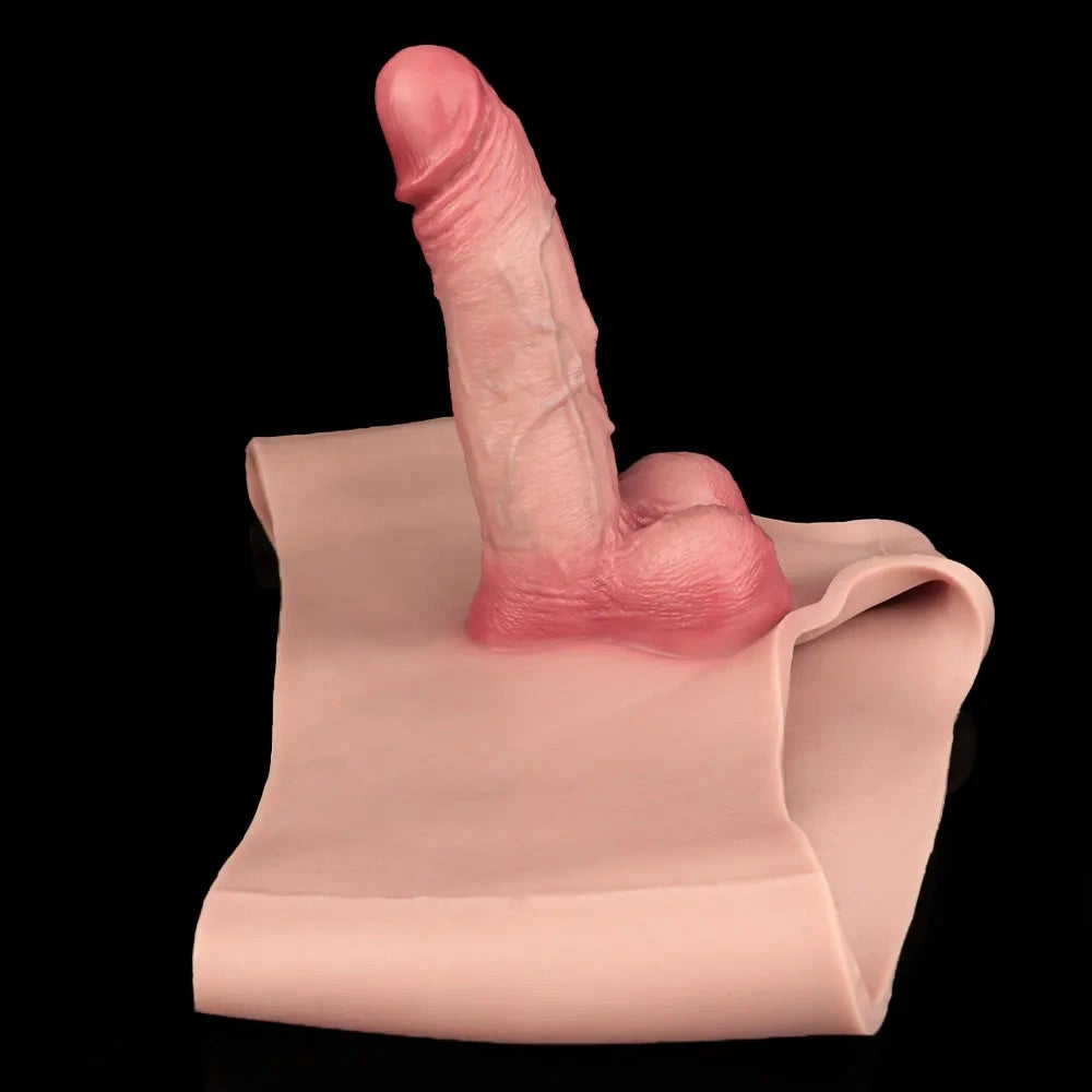 6.77in Hollow Penis Dildo Sleeve Silicone Soft Pants For Women Men Fuck