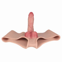 6.77in Hollow Penis Dildo Sleeve Silicone Soft Pants For Women Men Fuck