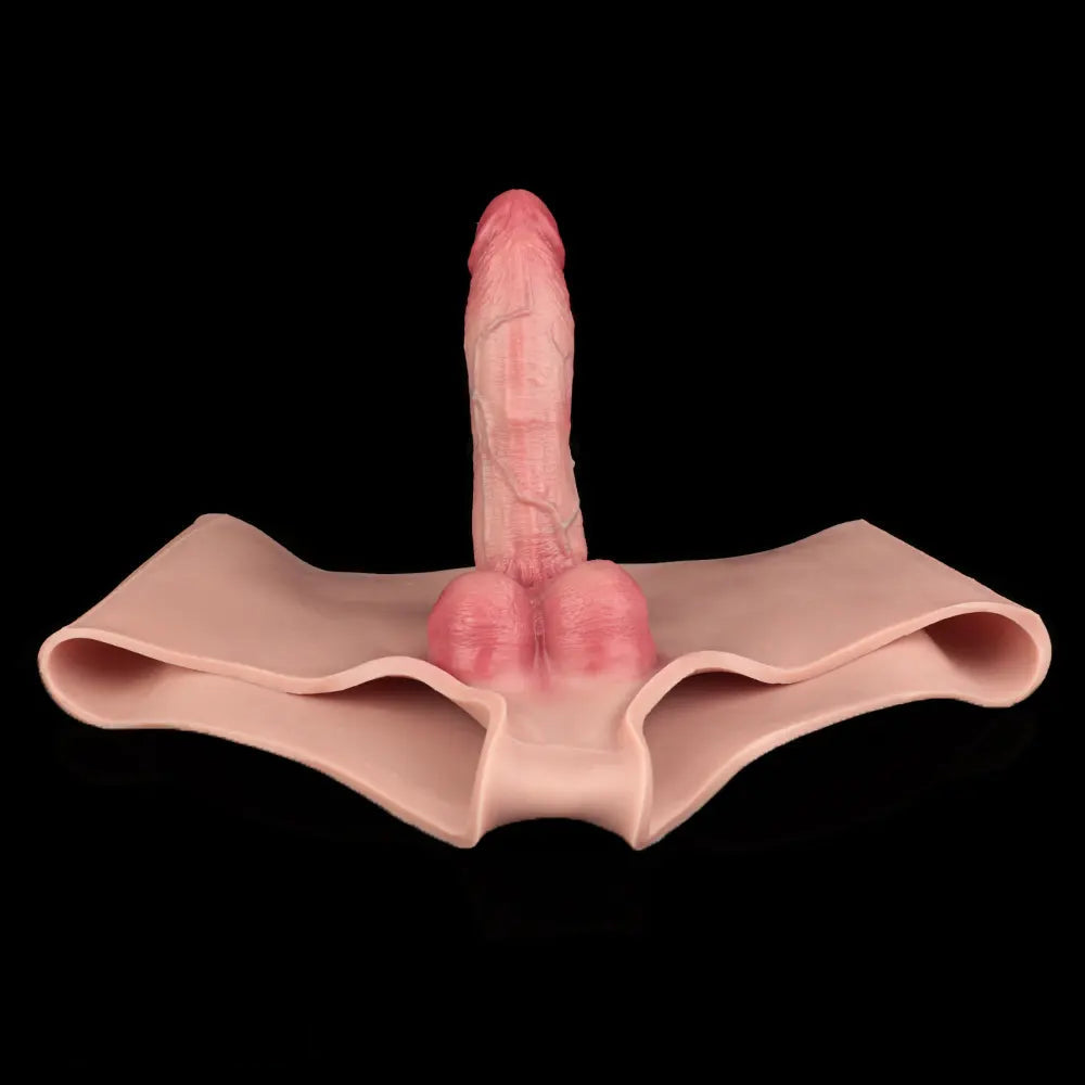 6.77in Hollow Penis Dildo Sleeve Silicone Soft Pants For Women Men Fuck