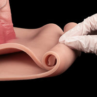 6.77in Hollow Penis Dildo Sleeve Silicone Soft Pants For Women Men Fuck