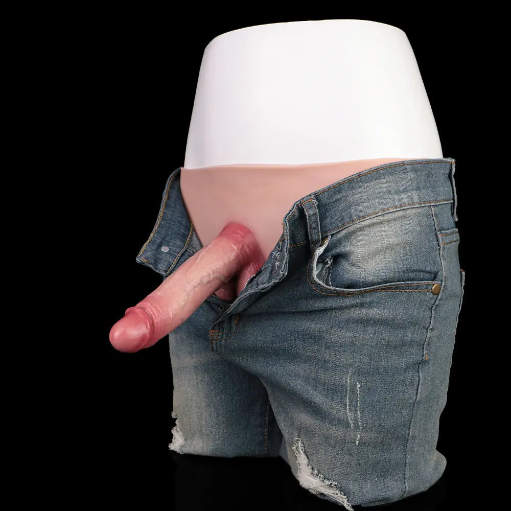 6.77in Hollow Penis Dildo Sleeve Silicone Soft Pants For Women Men Fuck