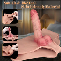 6.77in Hollow Penis Dildo Sleeve Silicone Soft Pants For Women Men Fuck