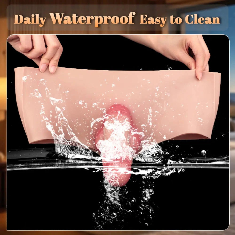6.77in Hollow Penis Dildo Sleeve Silicone Soft Pants For Women Men Fuck