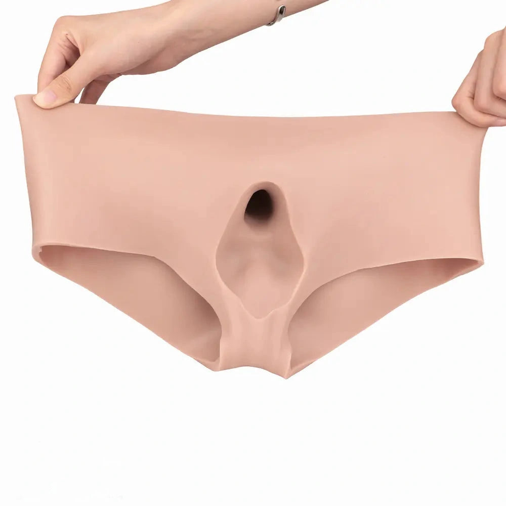 6.77in Hollow Penis Dildo Sleeve Silicone Soft Pants For Women Men Fuck