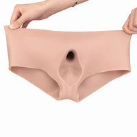 6.77in Hollow Penis Dildo Sleeve Silicone Soft Pants For Women Men Fuck