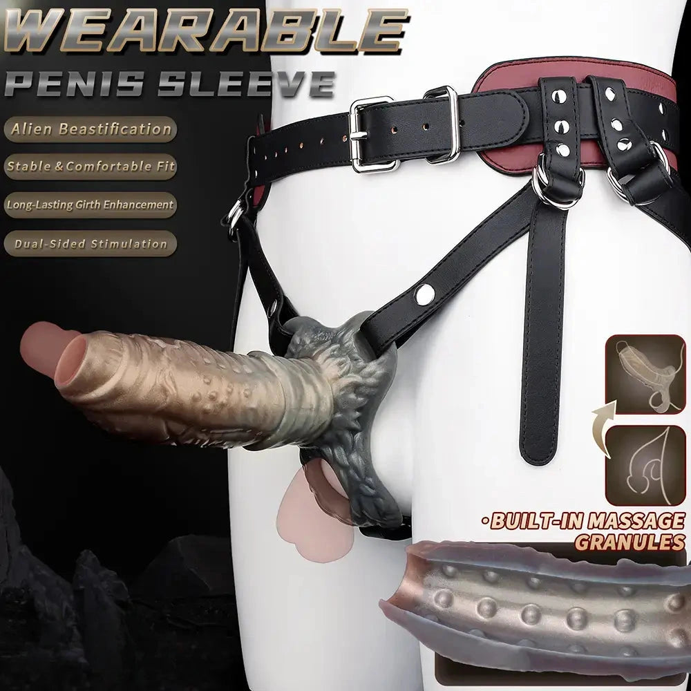 6.77in Tentacle Spiked Silicone Strap on Dildo Sleeve For Adult Couples