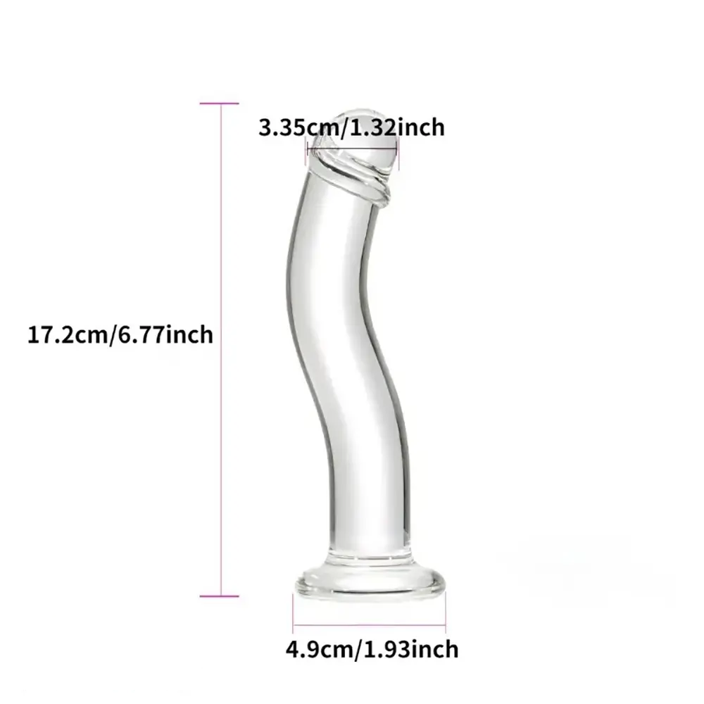 6.77in Transparent Glass Realistic Companion Dildo For Adult Sex