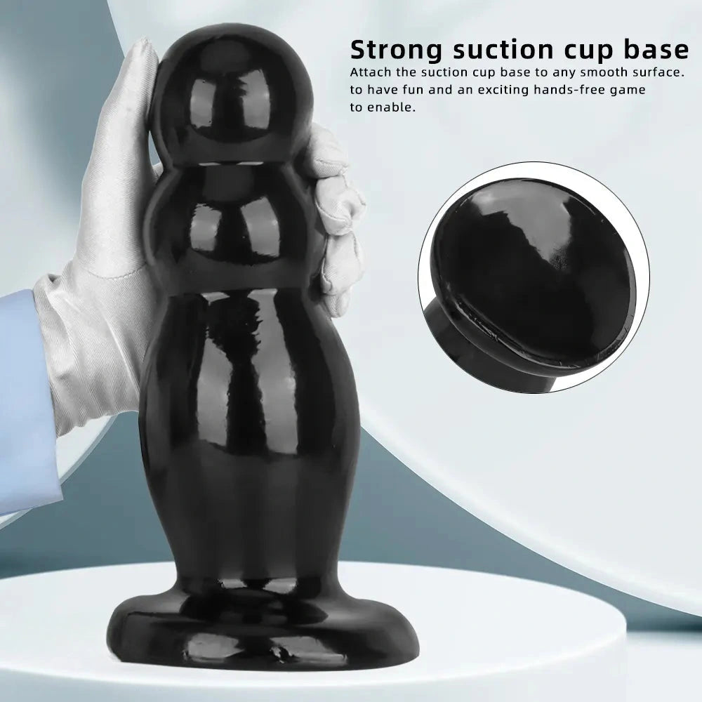 6.7in 10.23in Golden PVC Extra Large Thick Butt Plug Dildo Anal Beads