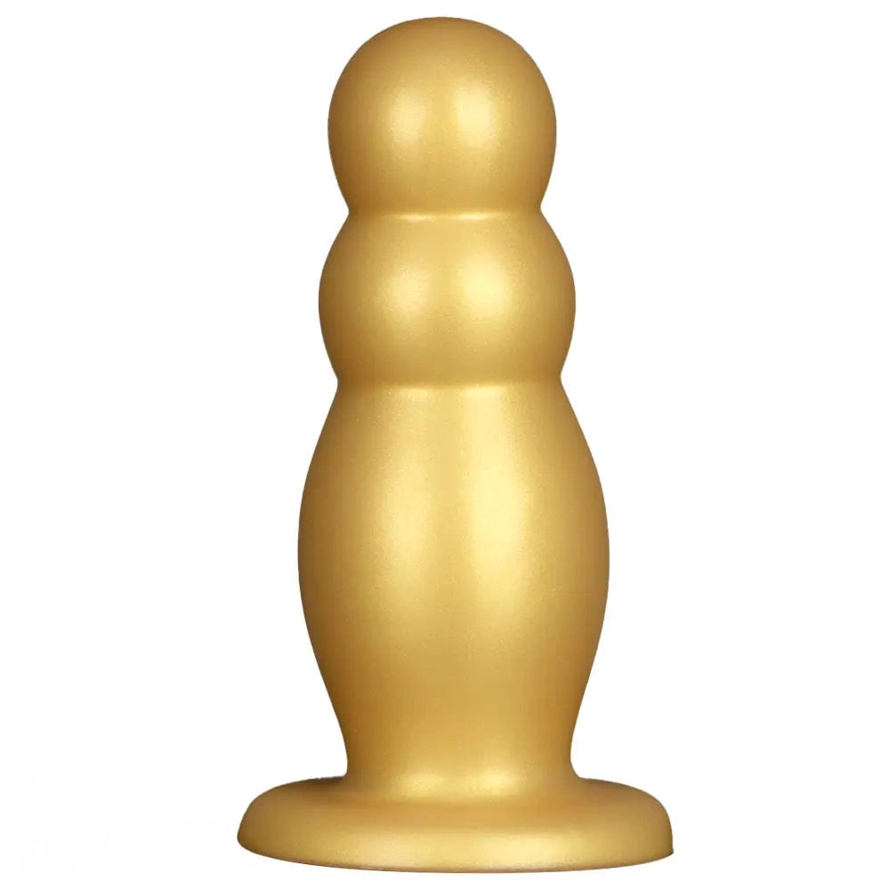 6.7in 10.23in Golden Silicone Extra Large Thick Butt Plug Dildo Anal Beads