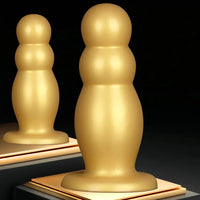 6.7in 10.23in Golden Silicone Extra Large Thick Butt Plug Dildo Anal Beads