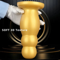 6.7in 10.23in Golden Silicone Extra Large Thick Butt Plug Dildo Anal Beads