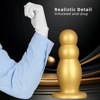 6.7in 10.23in Golden Silicone Extra Large Thick Butt Plug Dildo Anal Beads