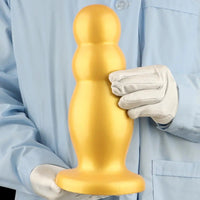 6.7in 10.23in Golden Silicone Extra Large Thick Butt Plug Dildo Anal Beads
