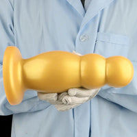 6.7in 10.23in Golden Silicone Extra Large Thick Butt Plug Dildo Anal Beads
