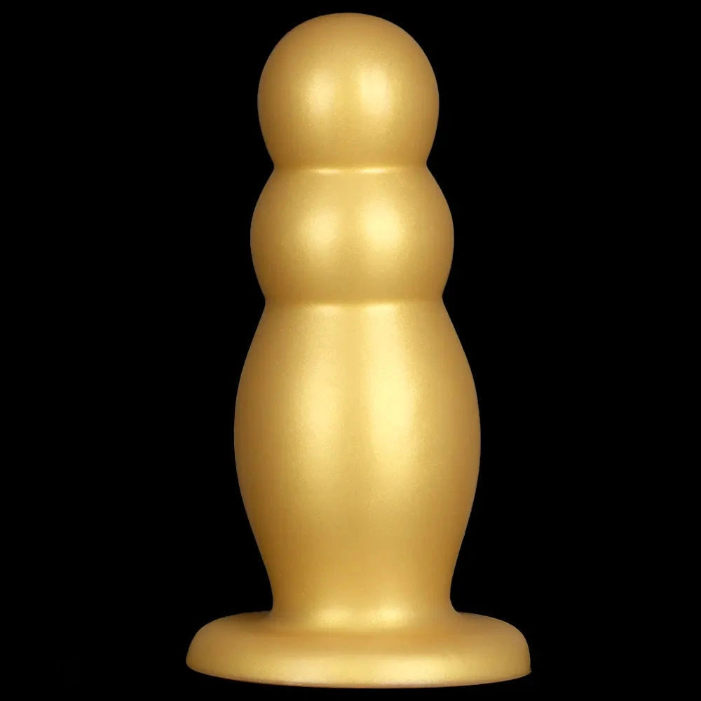 6.7in 10.23in Golden Silicone Extra Large Thick Butt Plug Dildo Anal Beads