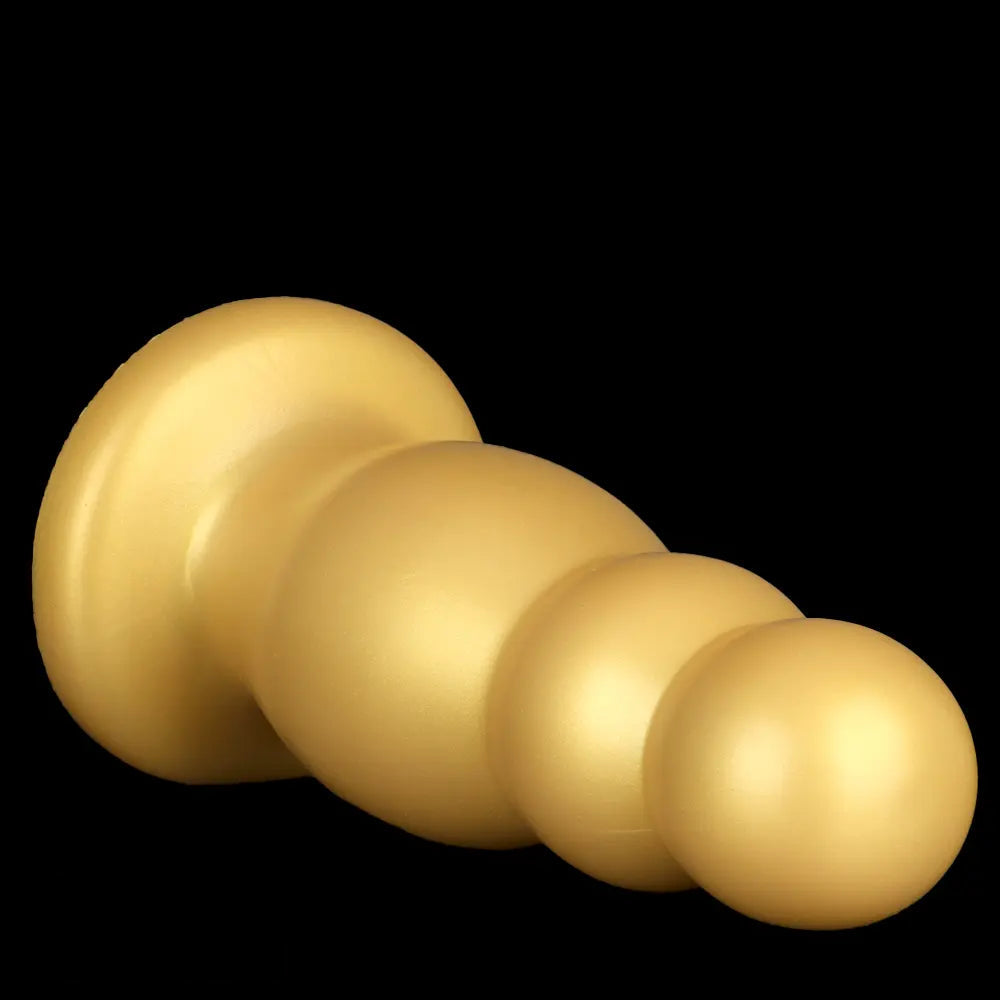 6.7in 10.23in Golden Silicone Extra Large Thick Butt Plug Dildo Anal Beads