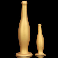 6.7in 11.41in Gold Beer Bottle Silicone Soft Big Anal Butt Plug Dildo