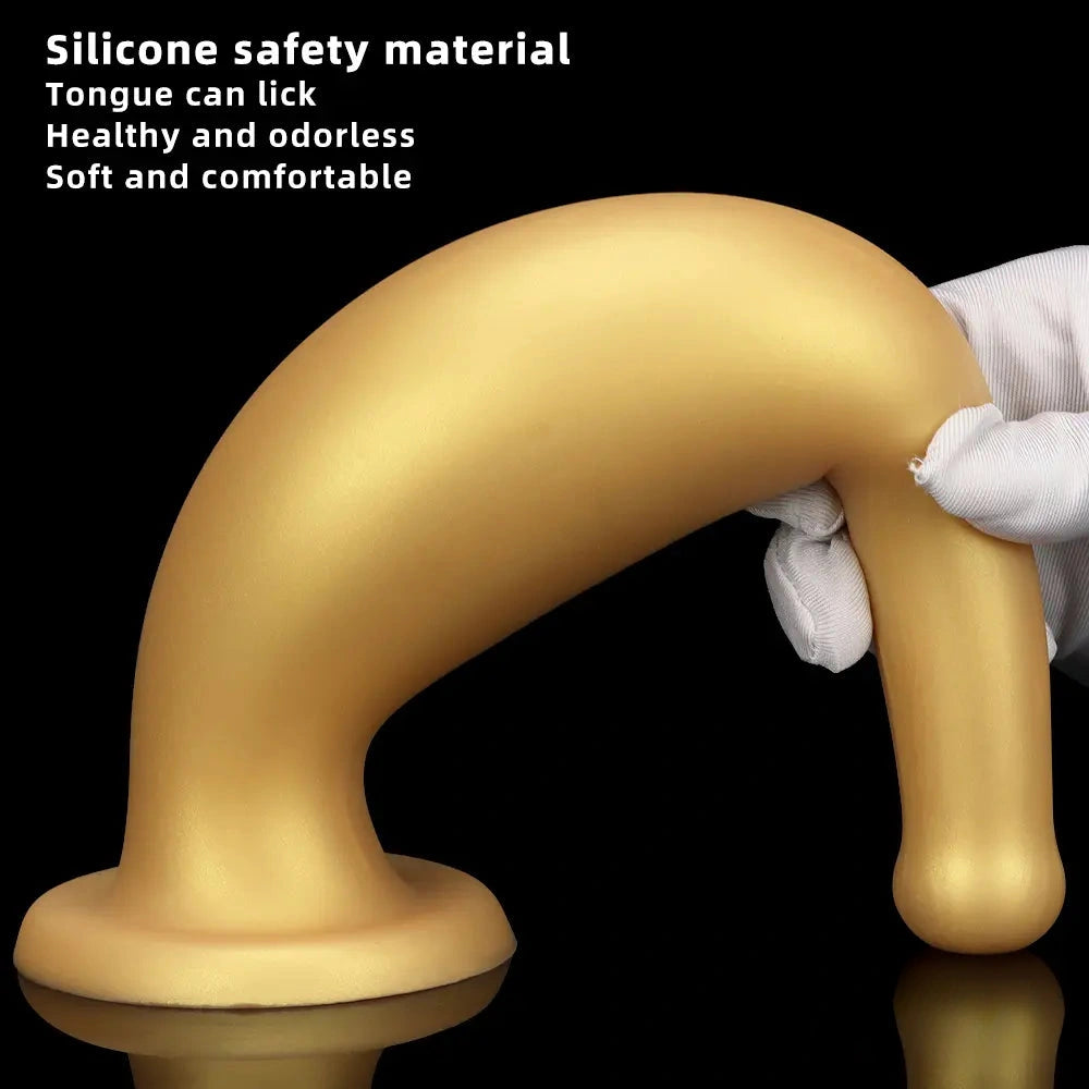 6.7in 11.41in Gold Beer Bottle Silicone Soft Big Anal Butt Plug Dildo