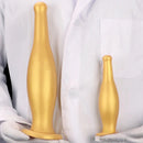 6.7in 11.41in Gold Beer Bottle Silicone Soft Big Anal Butt Plug Dildo
