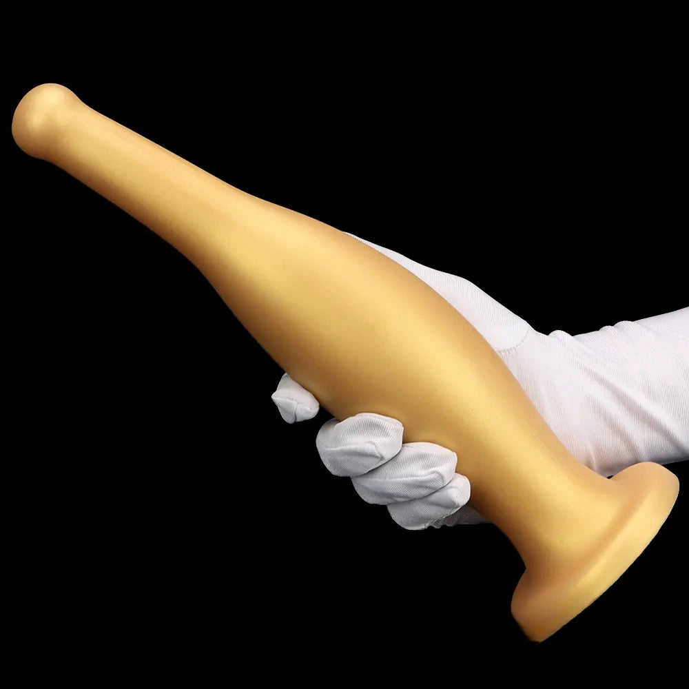 6.7in 11.41in Gold Beer Bottle Silicone Soft Big Anal Butt Plug Dildo