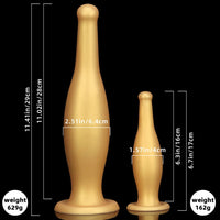 6.7in 11.41in Gold Beer Bottle Silicone Soft Big Anal Butt Plug Dildo