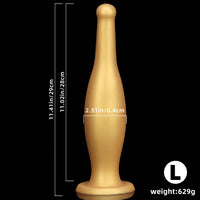 6.7in 11.41in Gold Beer Bottle Silicone Soft Big Anal Butt Plug Dildo
