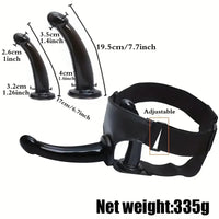 6.7in 7.7in Real Rubber Black Strap on Dildo Vaginal Anal Expander