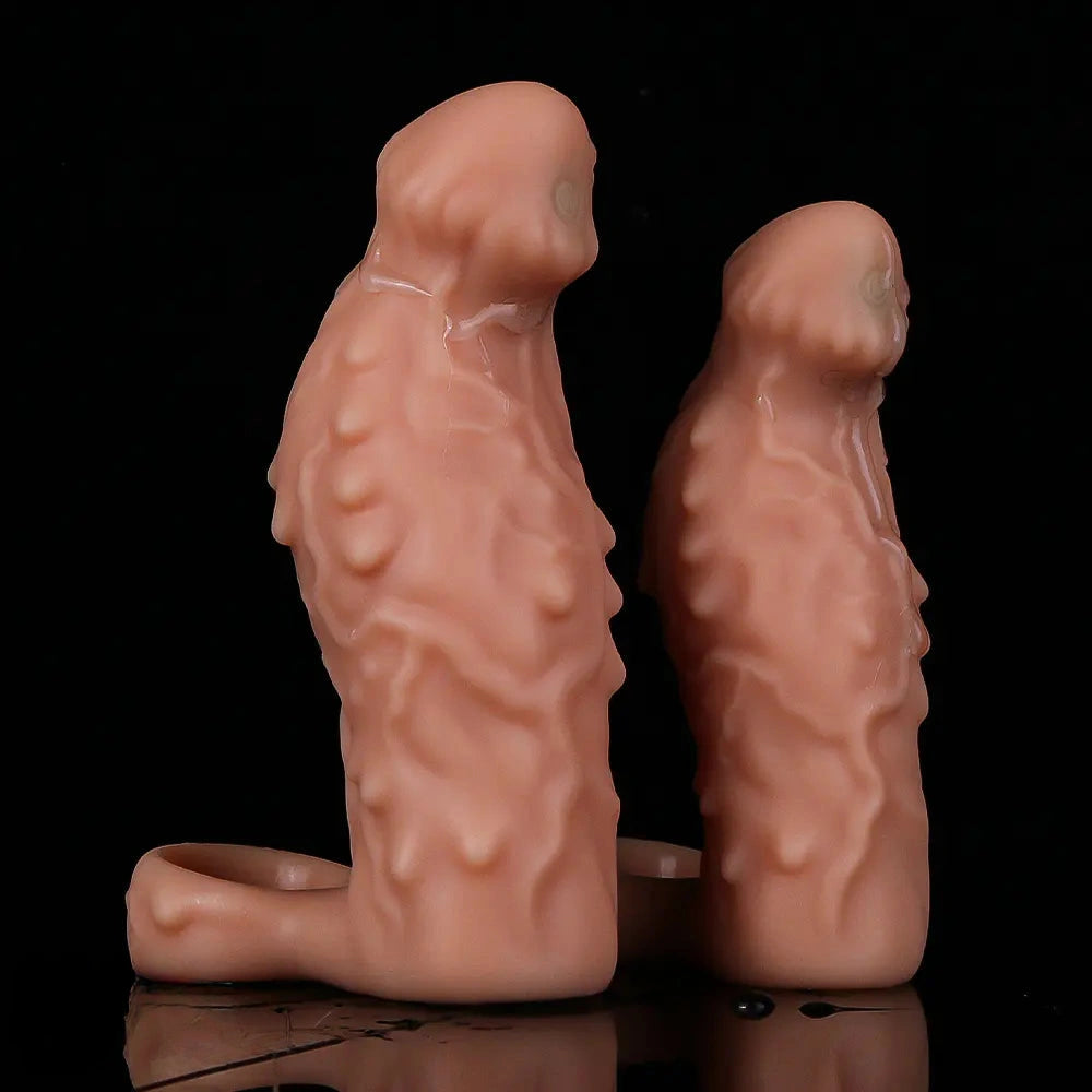 6.7in 7.84in Auto Vibrating Dildo Sleeve Resistant Pulling Durable Cock Sleeve