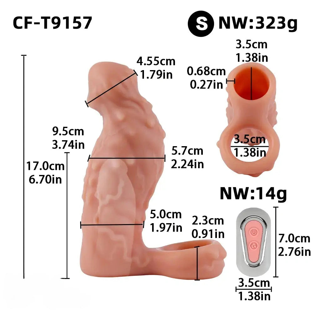 6.7in 7.84in Auto Vibrating Dildo Sleeve Resistant Pulling Durable Cock Sleeve