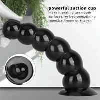 6.7in 8.26in Anal Beads Dildo PVC Black Cock With Powerful Suction Cup