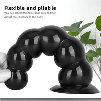 6.7in 8.26in Anal Beads Dildo PVC Black Cock With Powerful Suction Cup