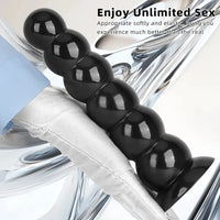 6.7in 8.26in Anal Beads Dildo PVC Black Cock With Powerful Suction Cup