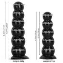 6.7in 8.26in Anal Beads Dildo PVC Black Cock With Powerful Suction Cup