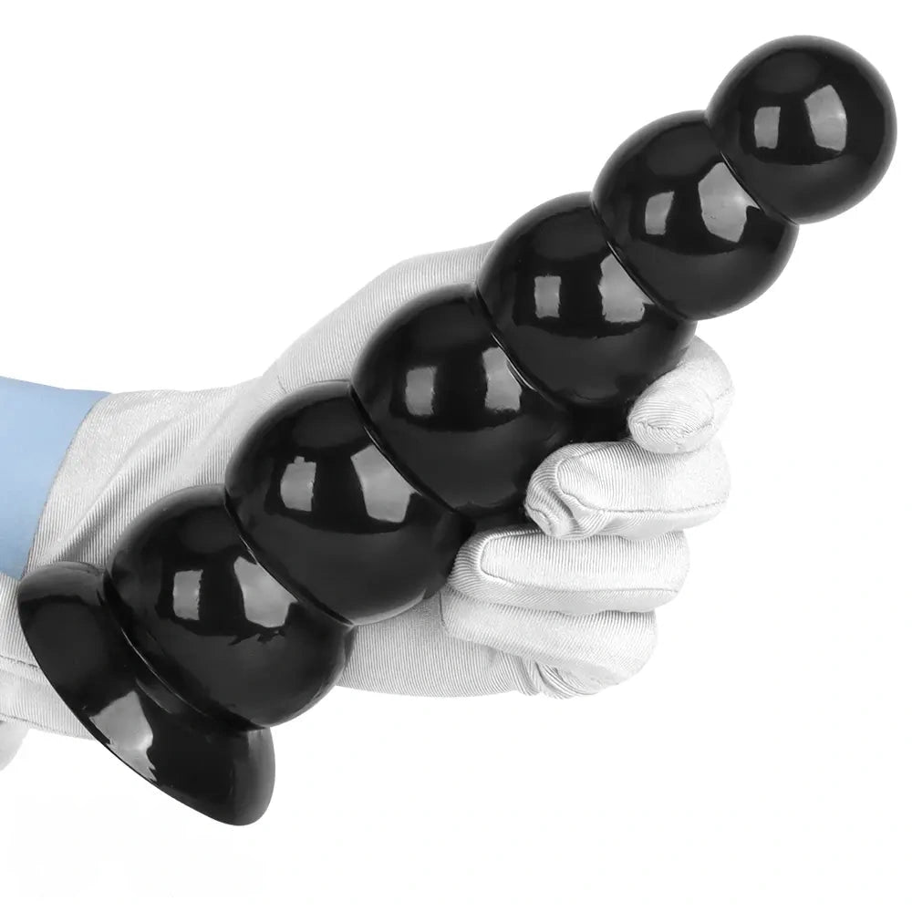 6.7in 8.26in Anal Beads Dildo PVC Black Cock With Powerful Suction Cup