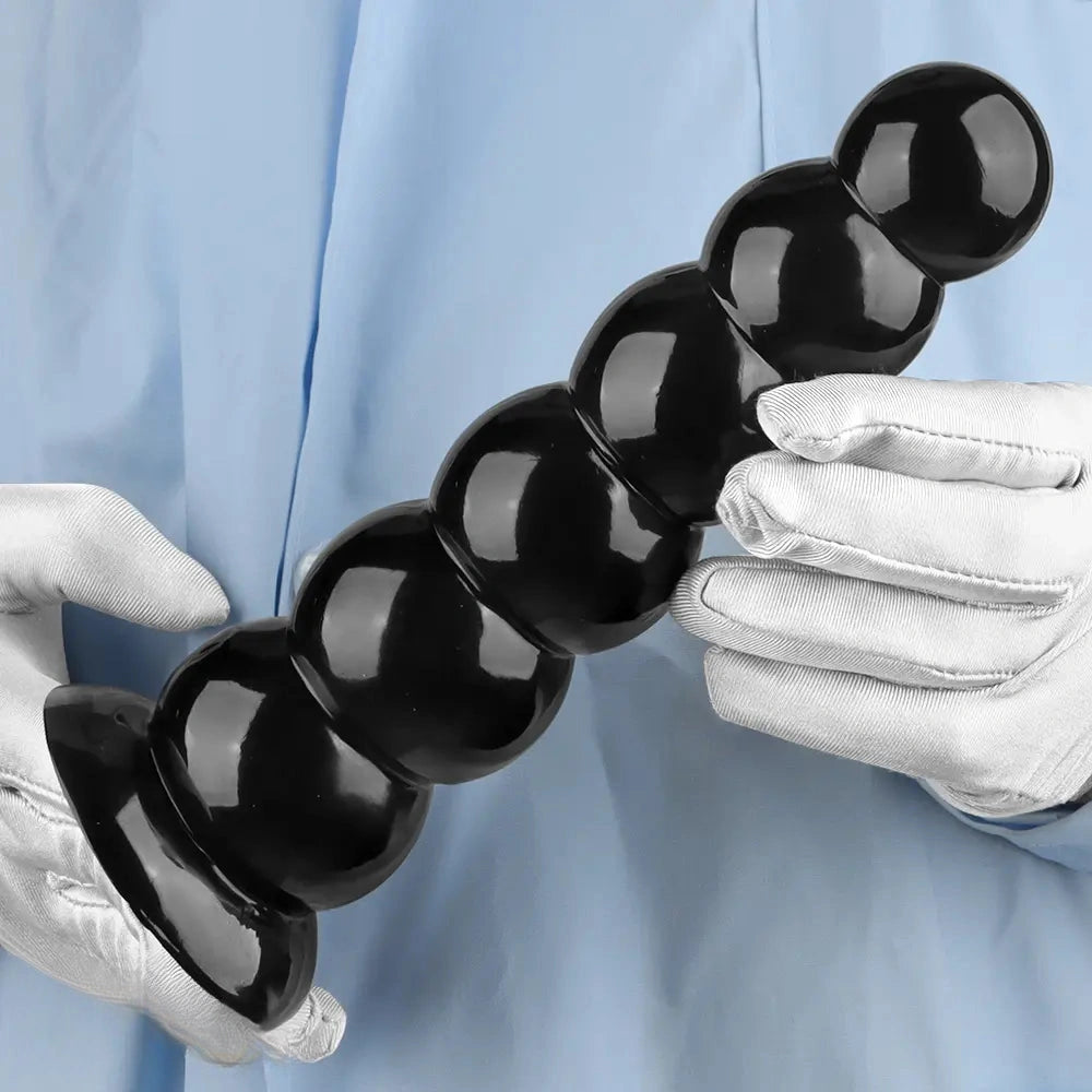6.7in 8.26in Anal Beads Dildo PVC Black Cock With Powerful Suction Cup
