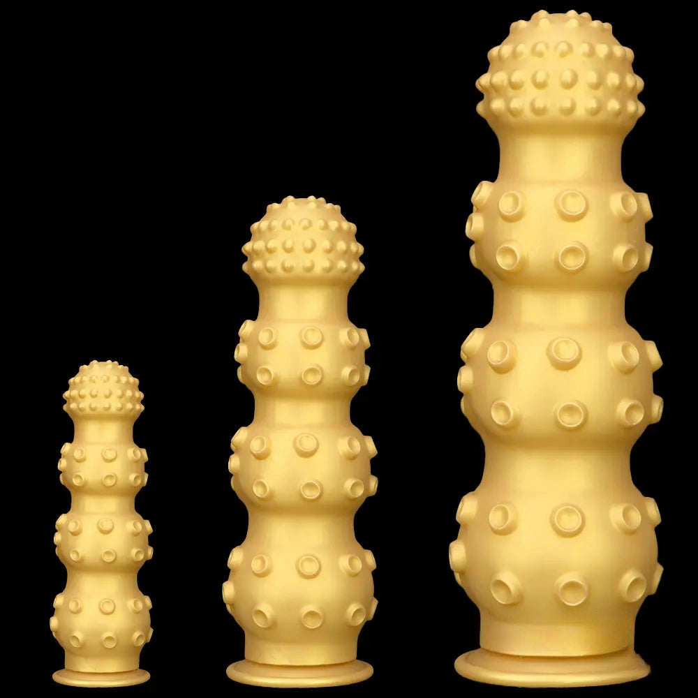 6.7in 9.84in 13.38in Gold Silicone Animal Octopus Large Dildo Butt Plug