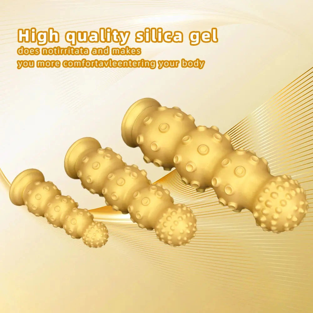 6.7in 9.84in 13.38in Gold Silicone Animal Octopus Large Dildo Butt Plug