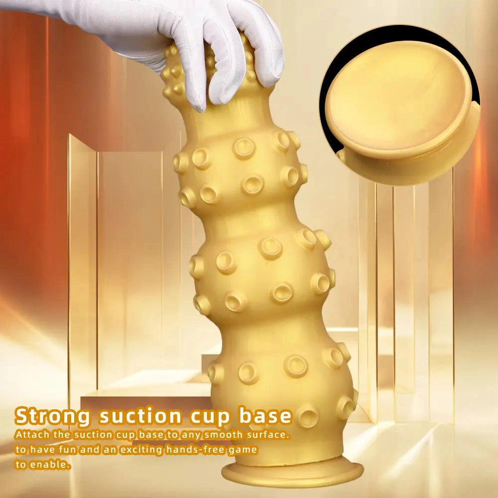 6.7in 9.84in 13.38in Gold Silicone Animal Octopus Large Dildo Butt Plug