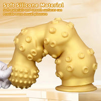 6.7in 9.84in 13.38in Gold Silicone Animal Octopus Large Dildo Butt Plug