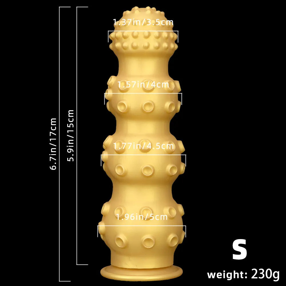 6.7in 9.84in 13.38in Gold Silicone Animal Octopus Large Dildo Butt Plug