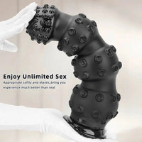 6.7in 9.84in 13.38in Super Black Animal Octopus Female Dildo Butt Plug