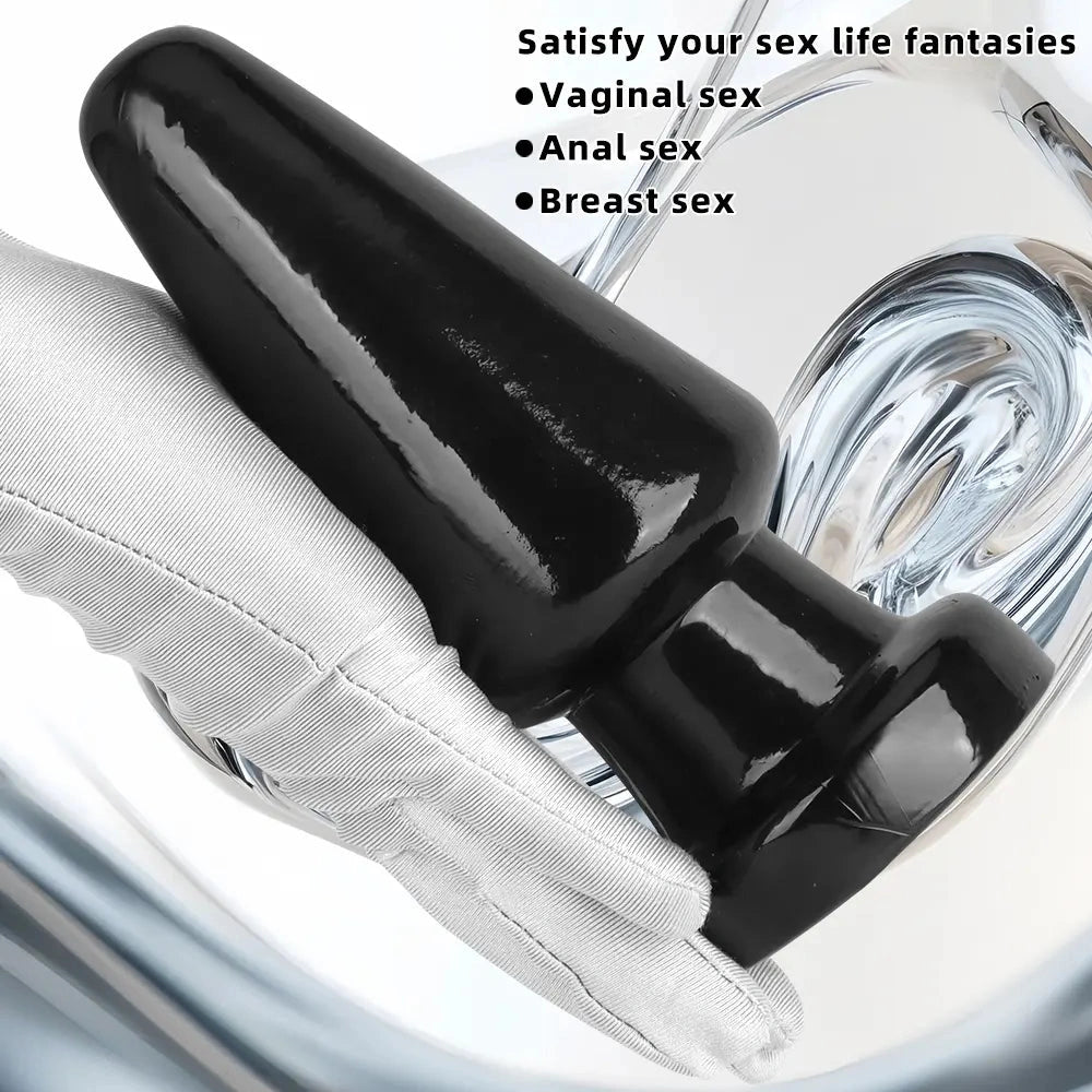 6.7in Black PVC Anal Plug Dildo For Woman Couples Masturbate Tough Guy