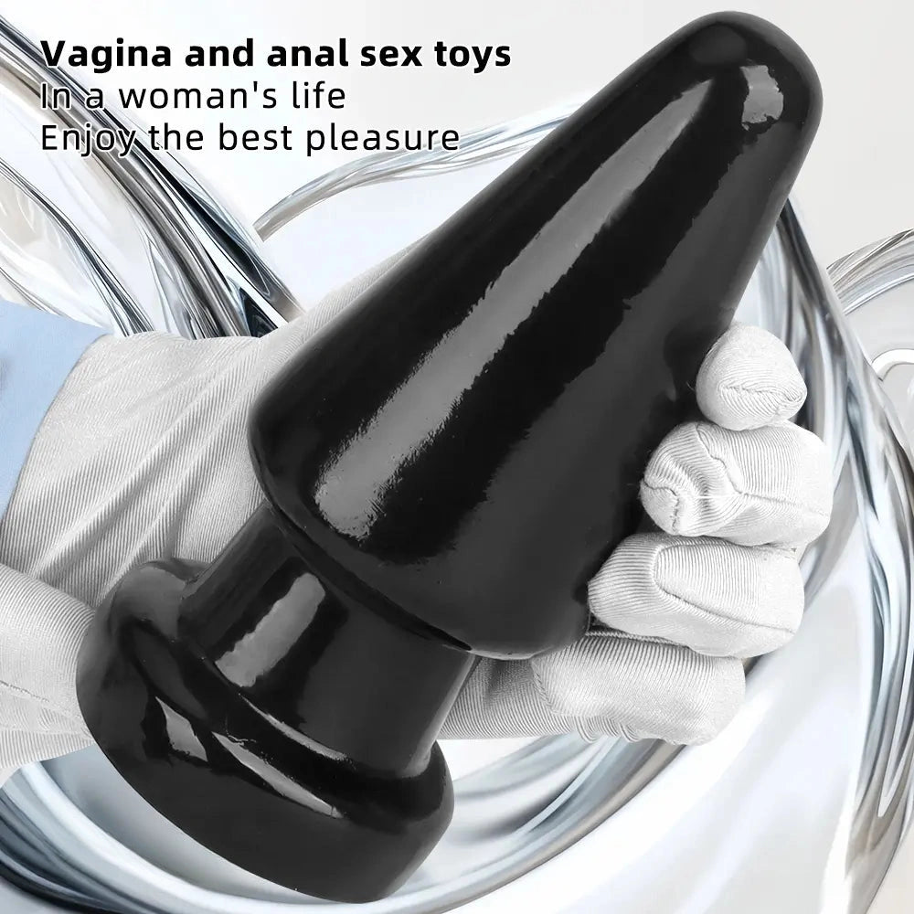 6.7in Black PVC Anal Plug Dildo For Woman Couples Masturbate Tough Guy