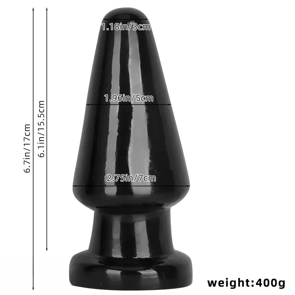 6.7in Black PVC Anal Plug Dildo For Woman Couples Masturbate Tough Guy