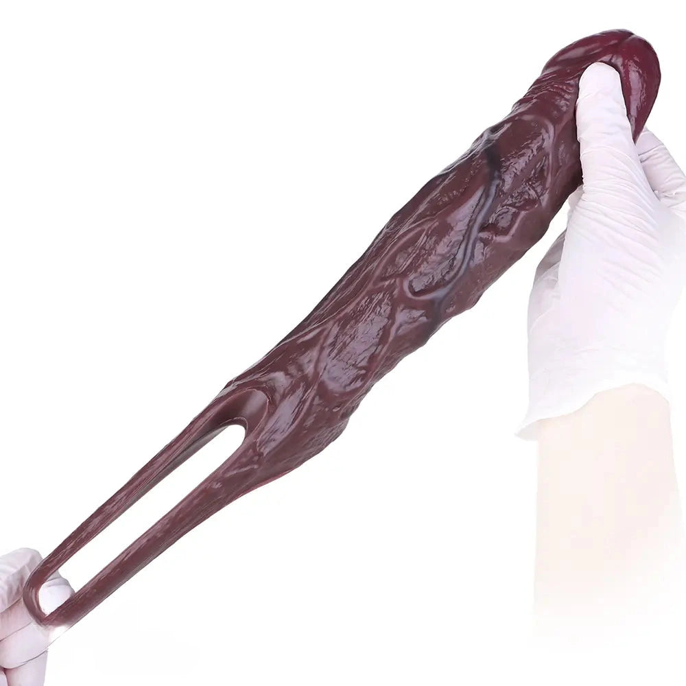 6.7in Blue Veins Silicone Soft Cock Sleeve Dildo For Enlargement