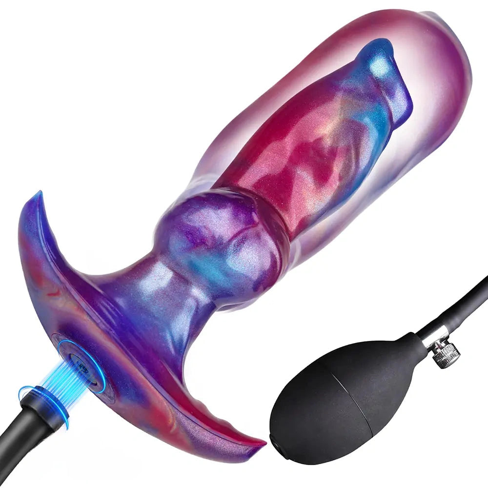 6.7in Magnetic Inflatable Knot Silicone Dildo G-spot Sex Toy For Men