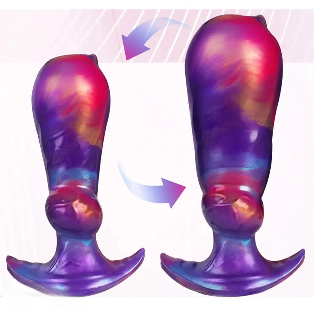 6.7in Magnetic Inflatable Knot Silicone Dildo G-spot Sex Toy For Men