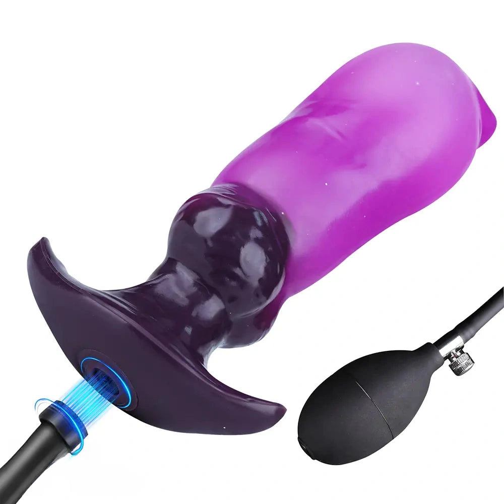 6.7in Magnetic Inflatable Knot Silicone Dildo G-spot Sex Toy For Men