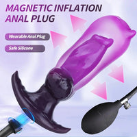 6.7in Magnetic Inflatable Knot Silicone Dildo G-spot Sex Toy For Men