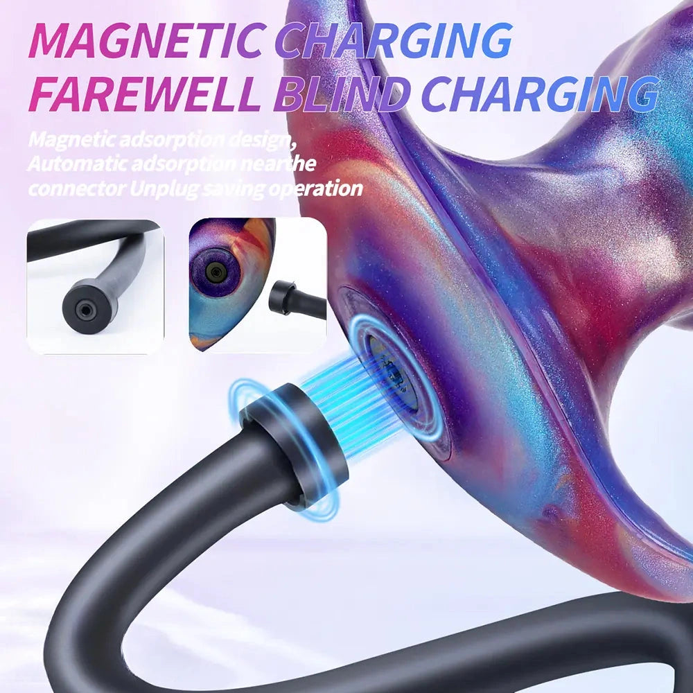 6.7in Magnetic Inflatable Knot Silicone Dildo G-spot Sex Toy For Men